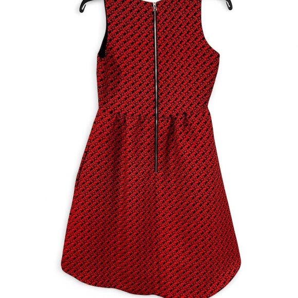 Lili Wang Women's Dress SZ 2 Red Navy Fit Flare Sleeveless Glam Y2K Chic Mini - Picture 5 of 8